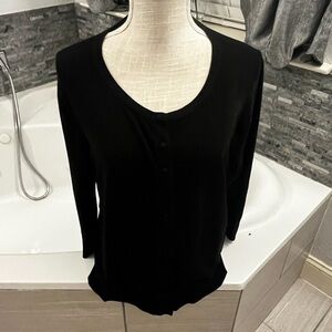 Philosophy Black Button-Up Blouse